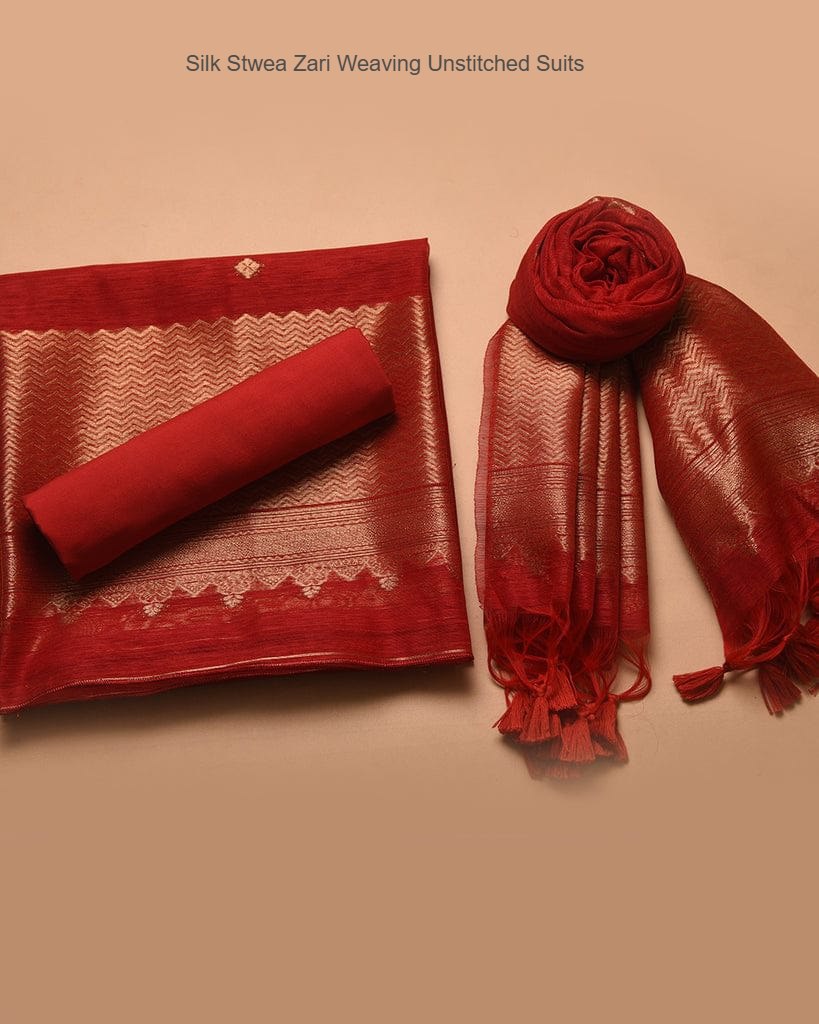 Silk Stwea Zari Weaving Unstitched Suits
