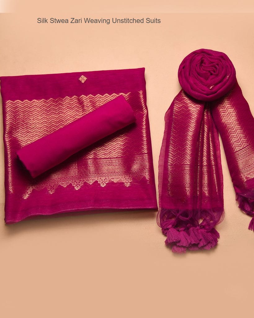 Silk Stwea Zari Weaving Unstitched Suits