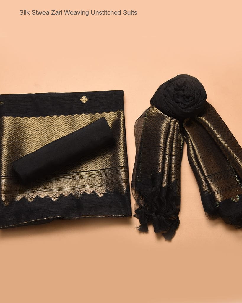Silk Stwea Zari Weaving Unstitched Suits