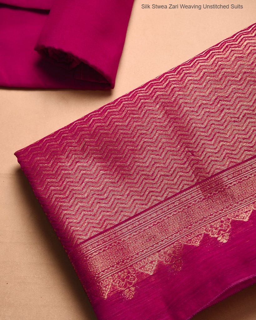 Silk Stwea Zari Weaving Unstitched Suits
