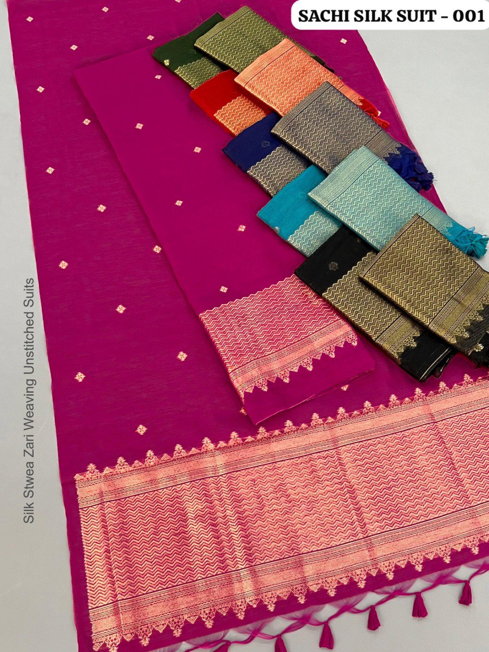 Silk Stwea Zari Weaving Unstitched Suits