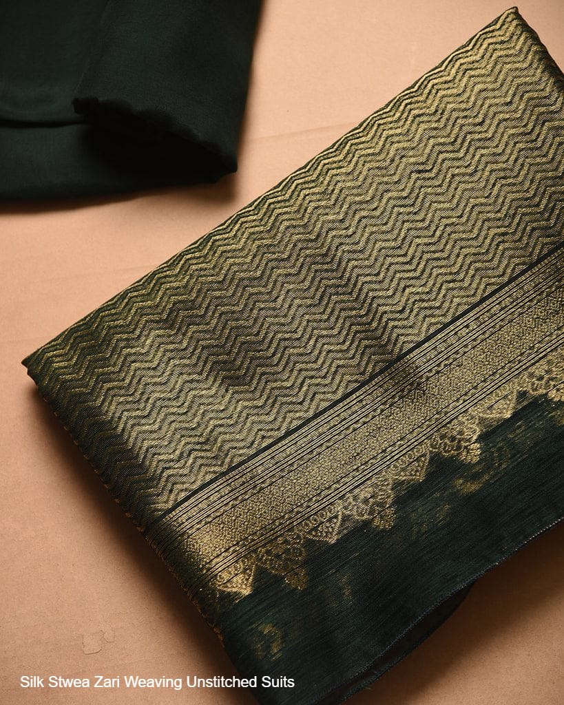 Silk Stwea Zari Weaving Unstitched Suits