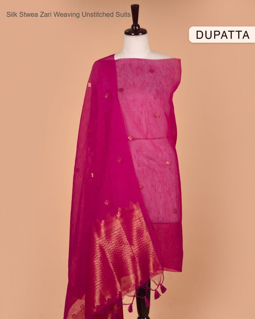 Silk Stwea Zari Weaving Unstitched Suits