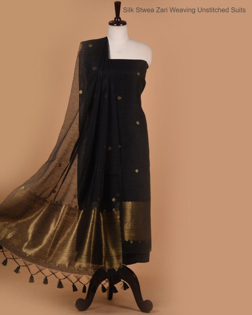 Silk Stwea Zari Weaving Unstitched Suits