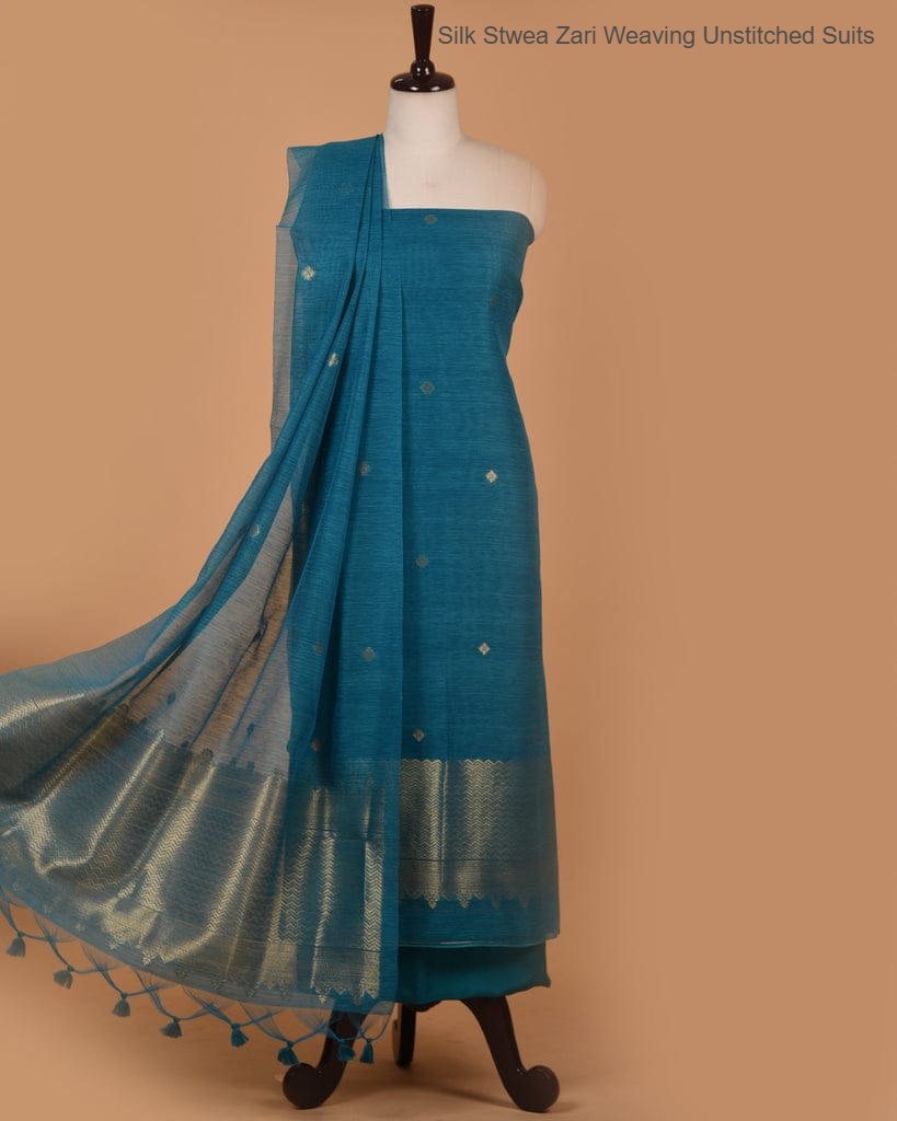 Silk Stwea Zari Weaving Unstitched Suits