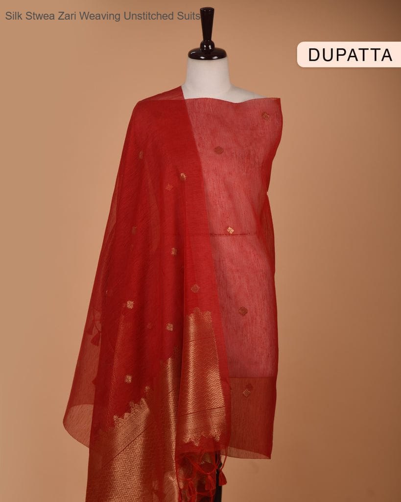 Silk Stwea Zari Weaving Unstitched Suits