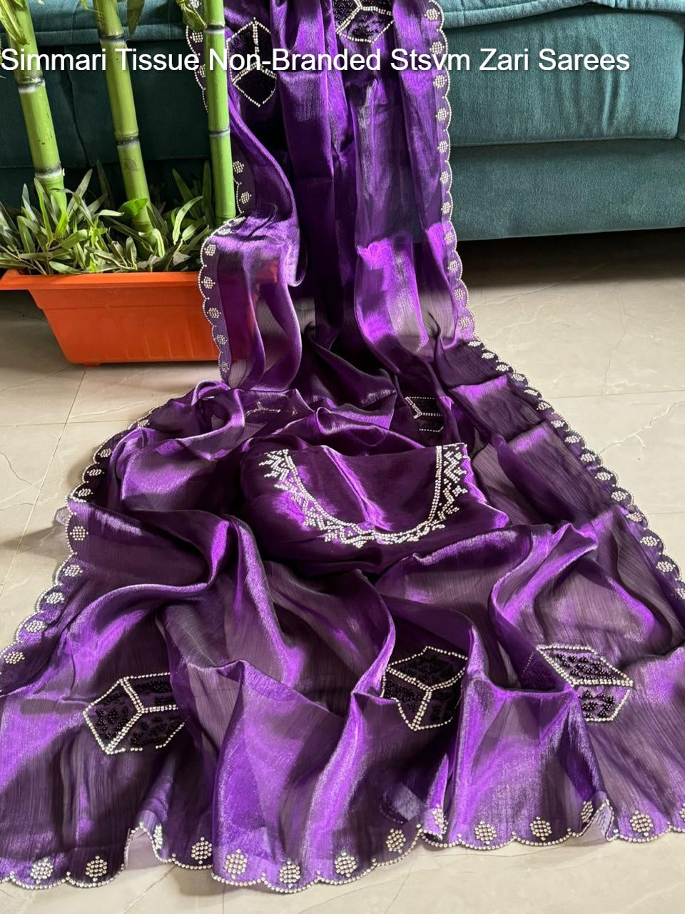 Simmari Tissue Non-Branded Stsvm Zari Sarees