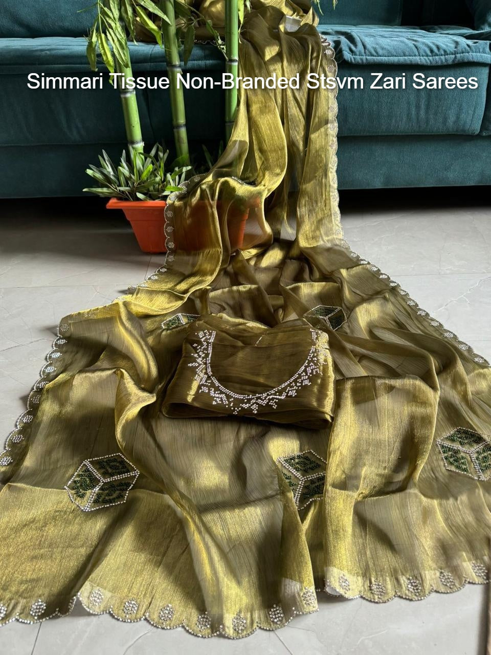 Simmari Tissue Non-Branded Stsvm Zari Sarees