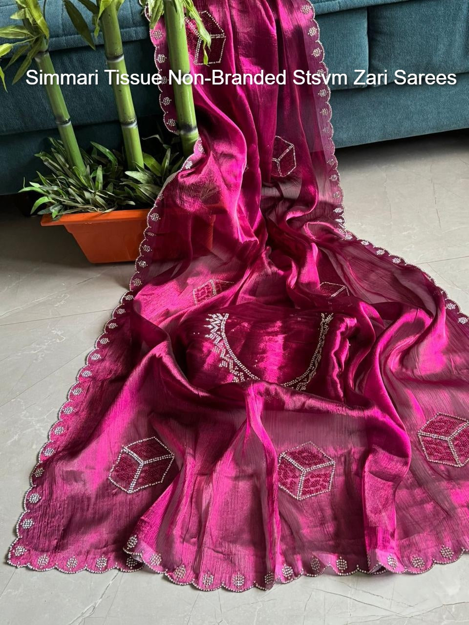 Simmari Tissue Non-Branded Stsvm Zari Sarees
