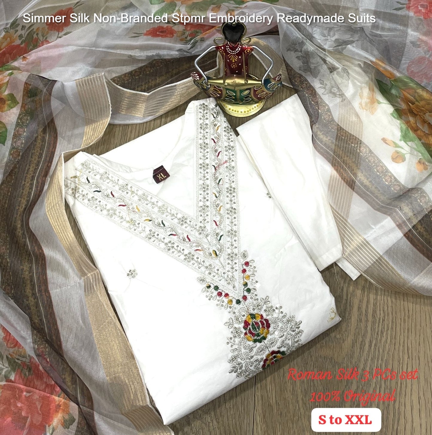 Simmer Silk Non-Branded Stpmr Embroidery Readymade Suits