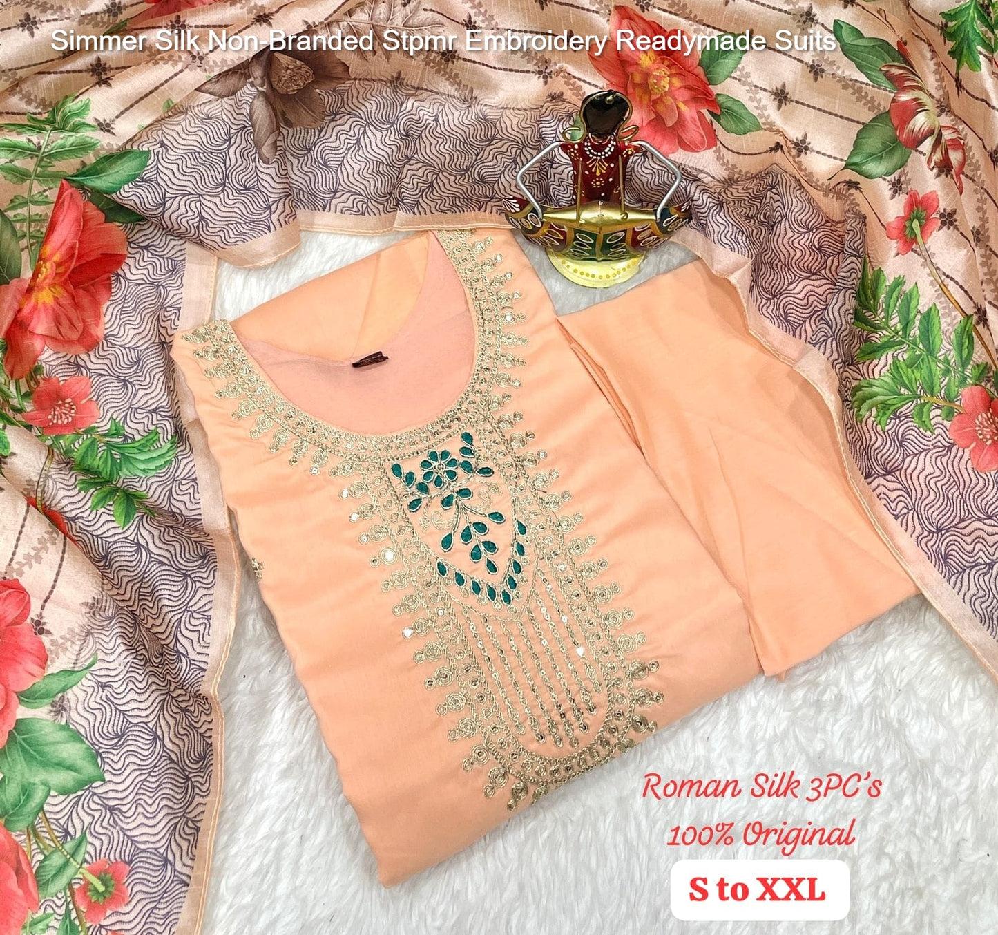 Simmer Silk Non-Branded Stpmr Embroidery Readymade Suits