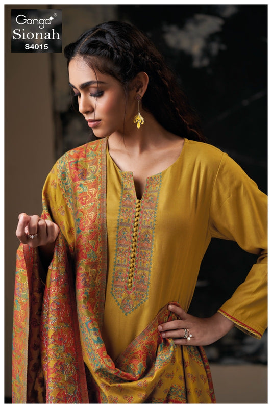 Sionah 4015 Ganga Embroidery Unstitched Suits