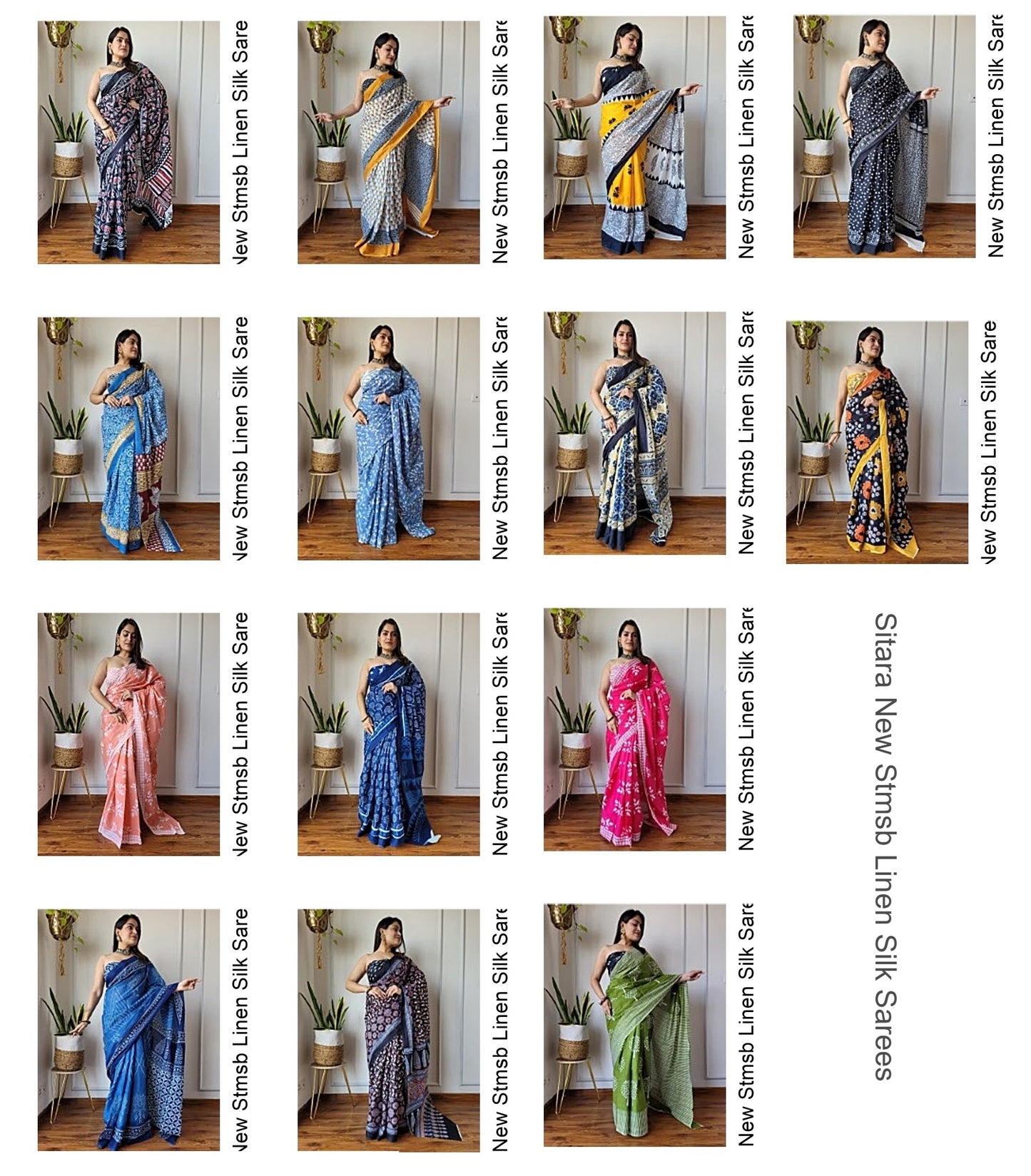 Sitara New Stmsb Linen Silk Sarees
