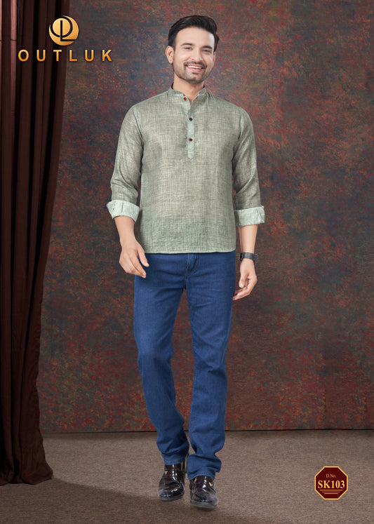 Sk-103 Short Vol 2 Outluk Linen Mens Kurta