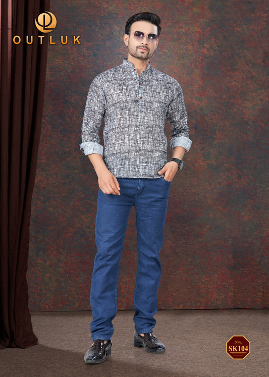 Sk-104 Short Vol 2 Outluk Linen Mens Kurta