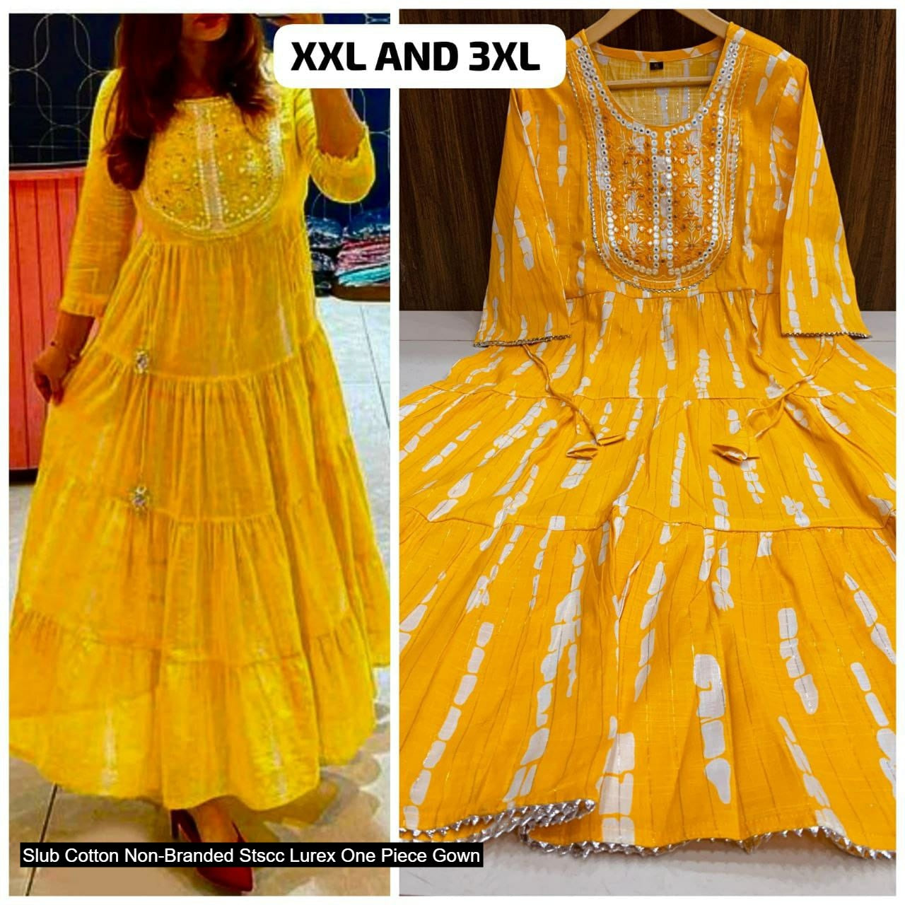 Slub Cotton Non-Branded Stscc Lurex One Piece Gown