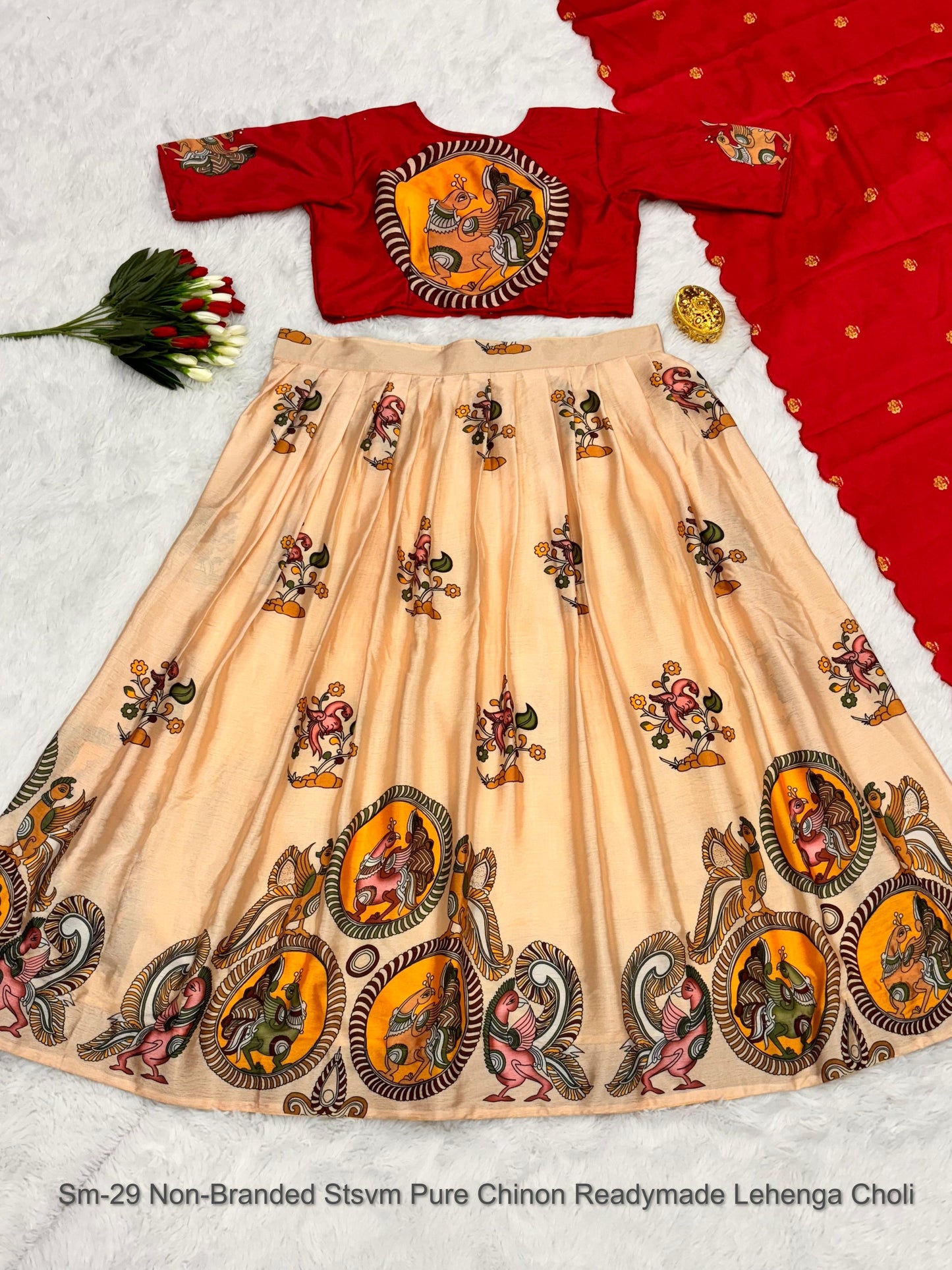 Sm-29 Non-Branded Stsvm Pure Chinon Readymade Lehenga Choli