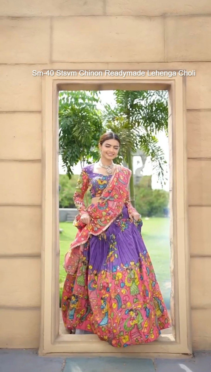 Sm-40 Stsvm Chinon Readymade Lehenga Choli