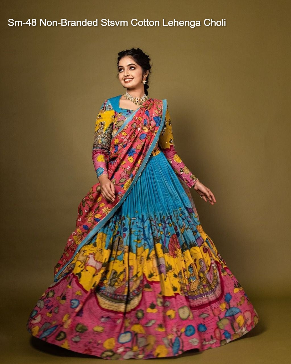 Sm-48 Non-Branded Stsvm Cotton Lehenga Choli