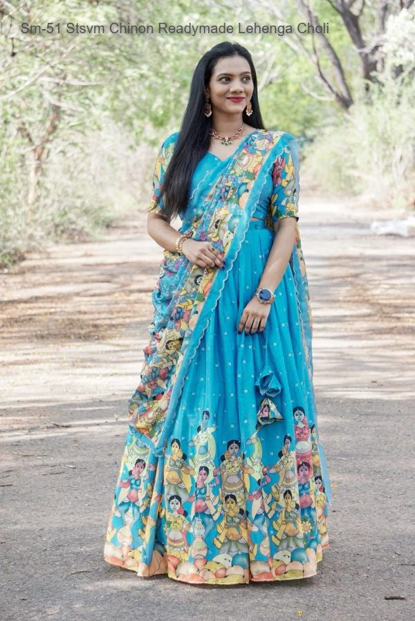 Sm-51 Stsvm Chinon Readymade Lehenga Choli