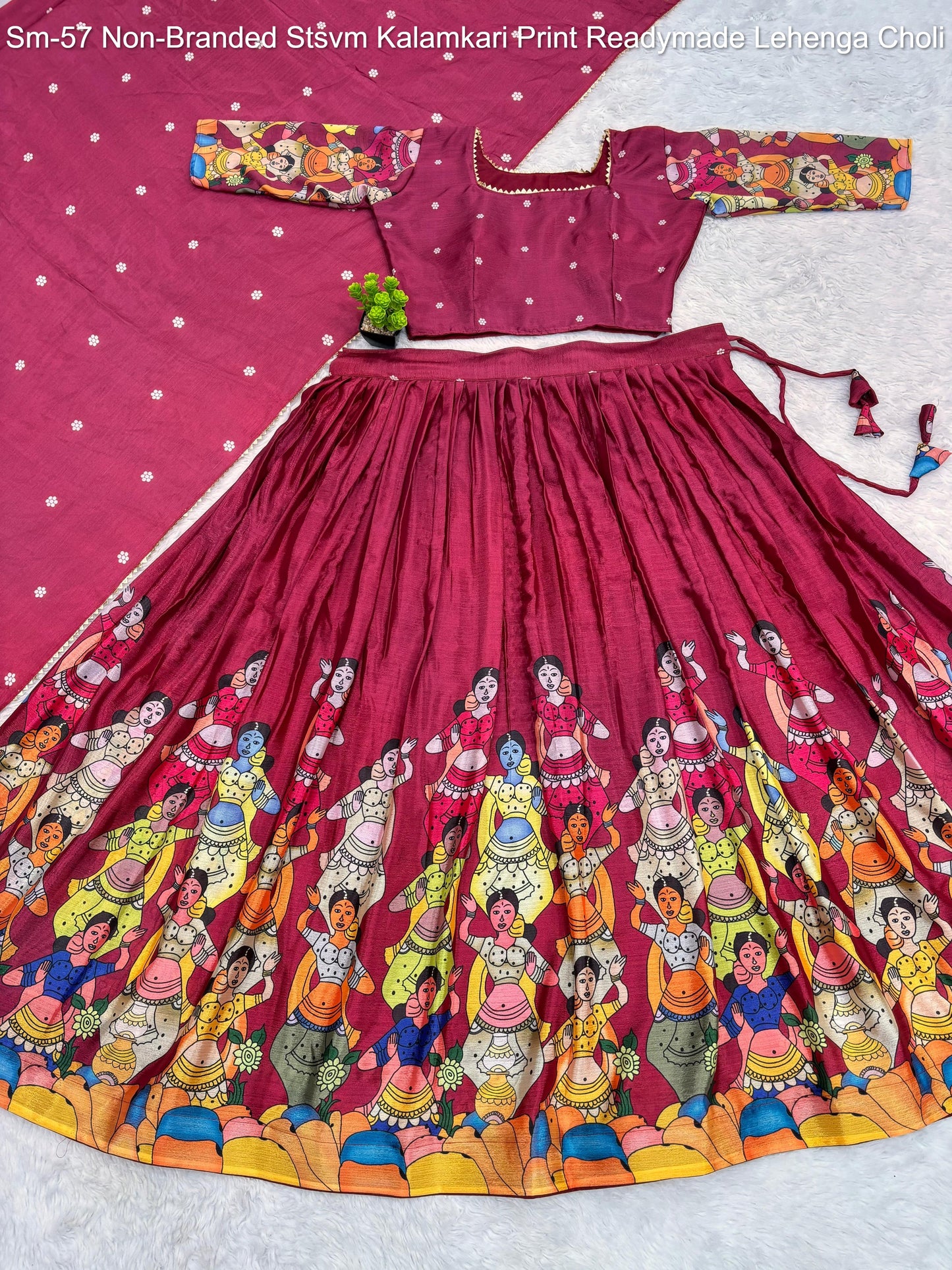 Sm-57 Non-Branded Stsvm Kalamkari Print Readymade Lehenga Choli