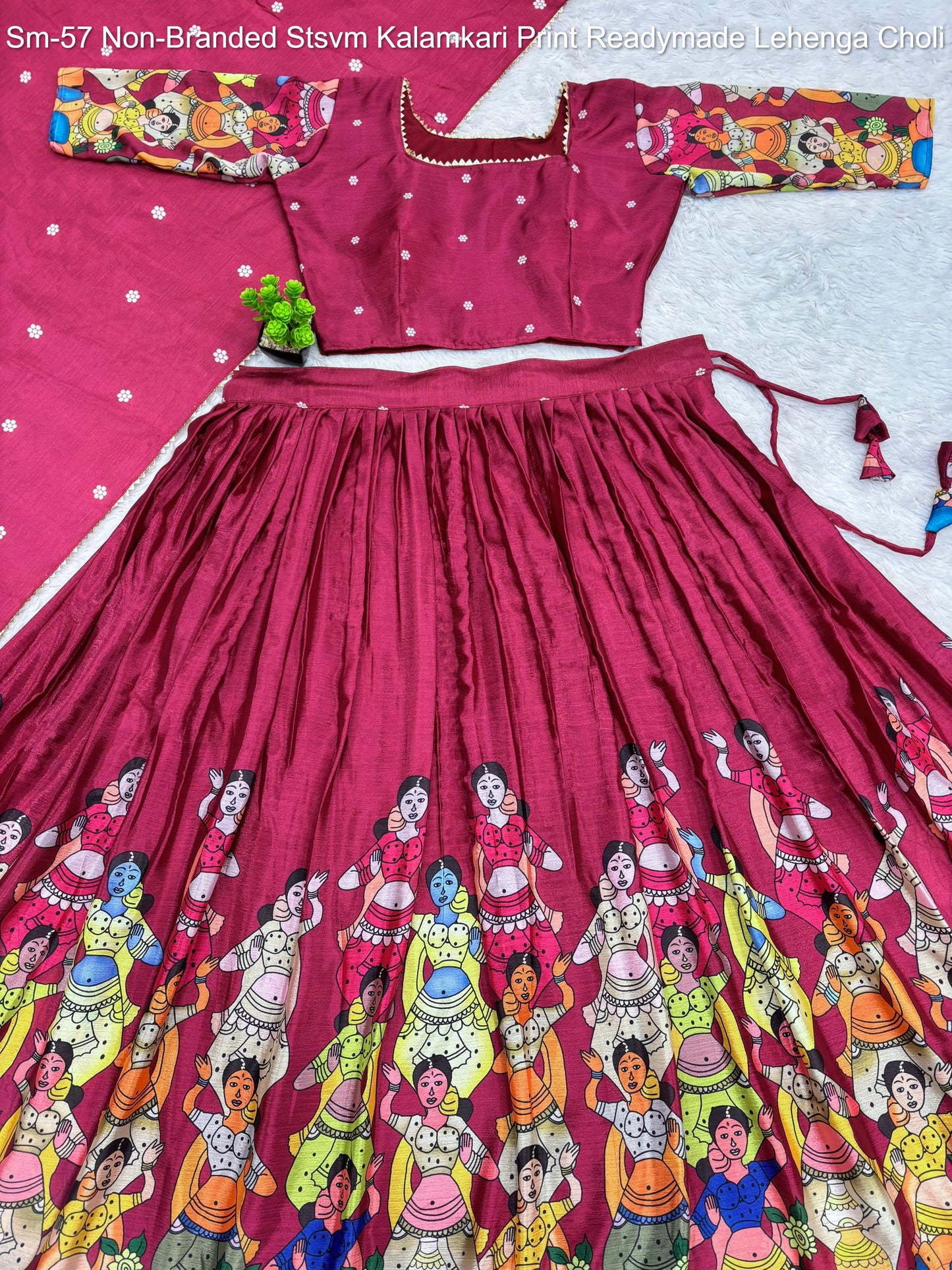 Sm-57 Non-Branded Stsvm Kalamkari Print Readymade Lehenga Choli