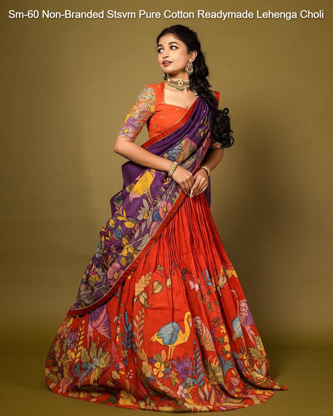 Sm-60 Non-Branded Stsvm Pure Cotton Readymade Lehenga Choli