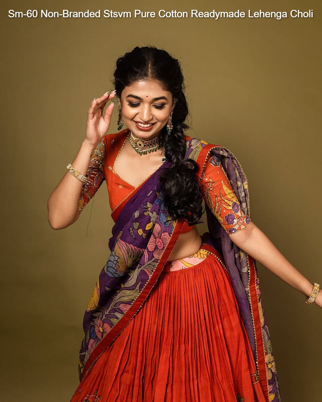 Sm-60 Non-Branded Stsvm Pure Cotton Readymade Lehenga Choli