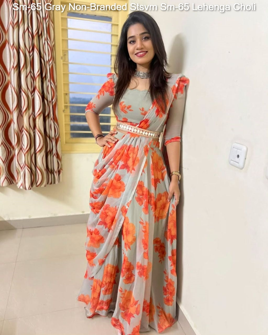 Sm-65 Gray Non-Branded Stsvm Sm-65 Lehenga Choli