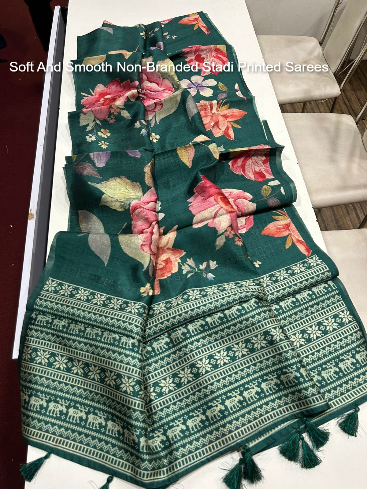 Soft And Smooth Non-Branded Stadi Printed Sarees