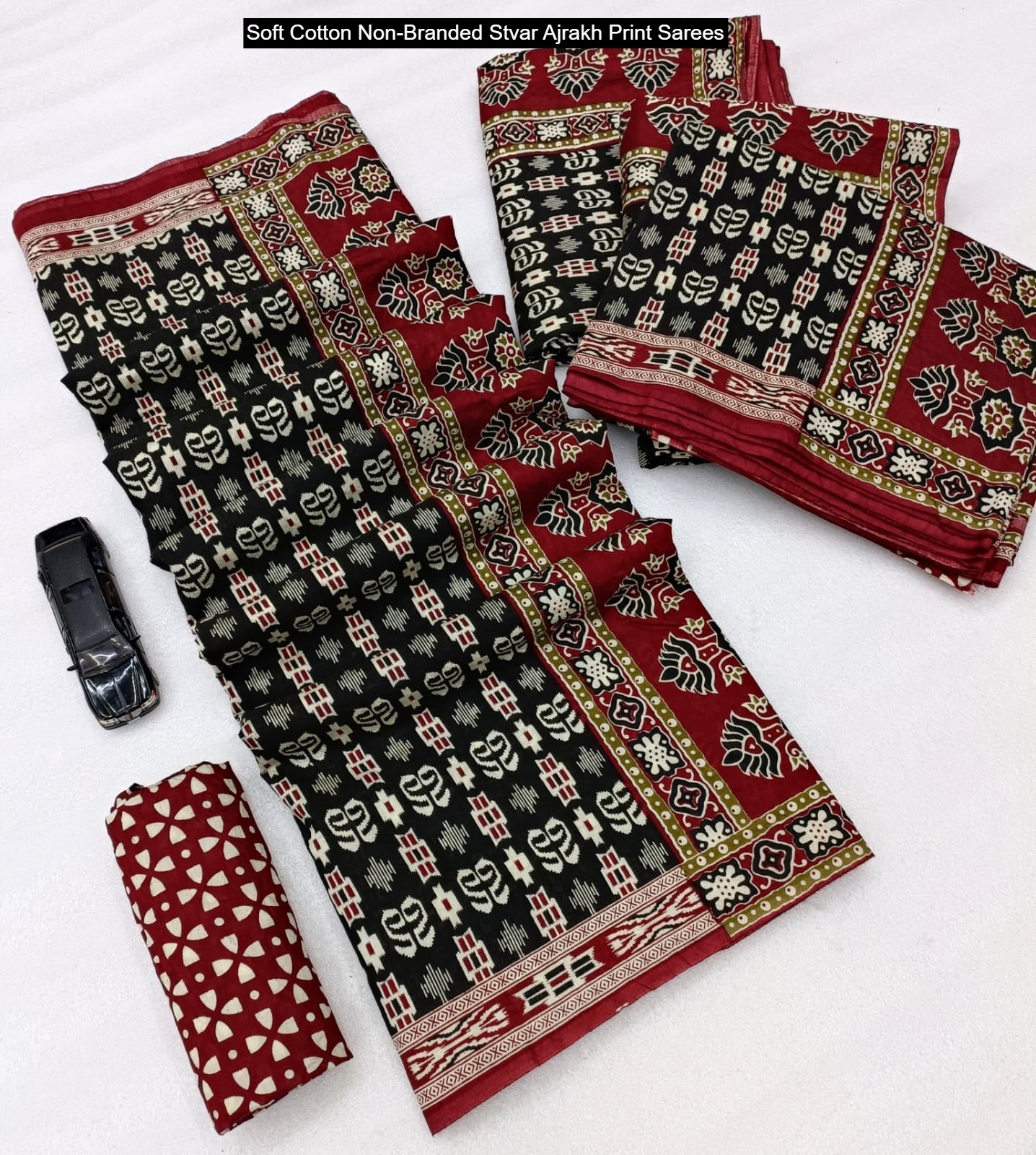 Soft Cotton Non-Branded Stvar Ajrakh Print Sarees