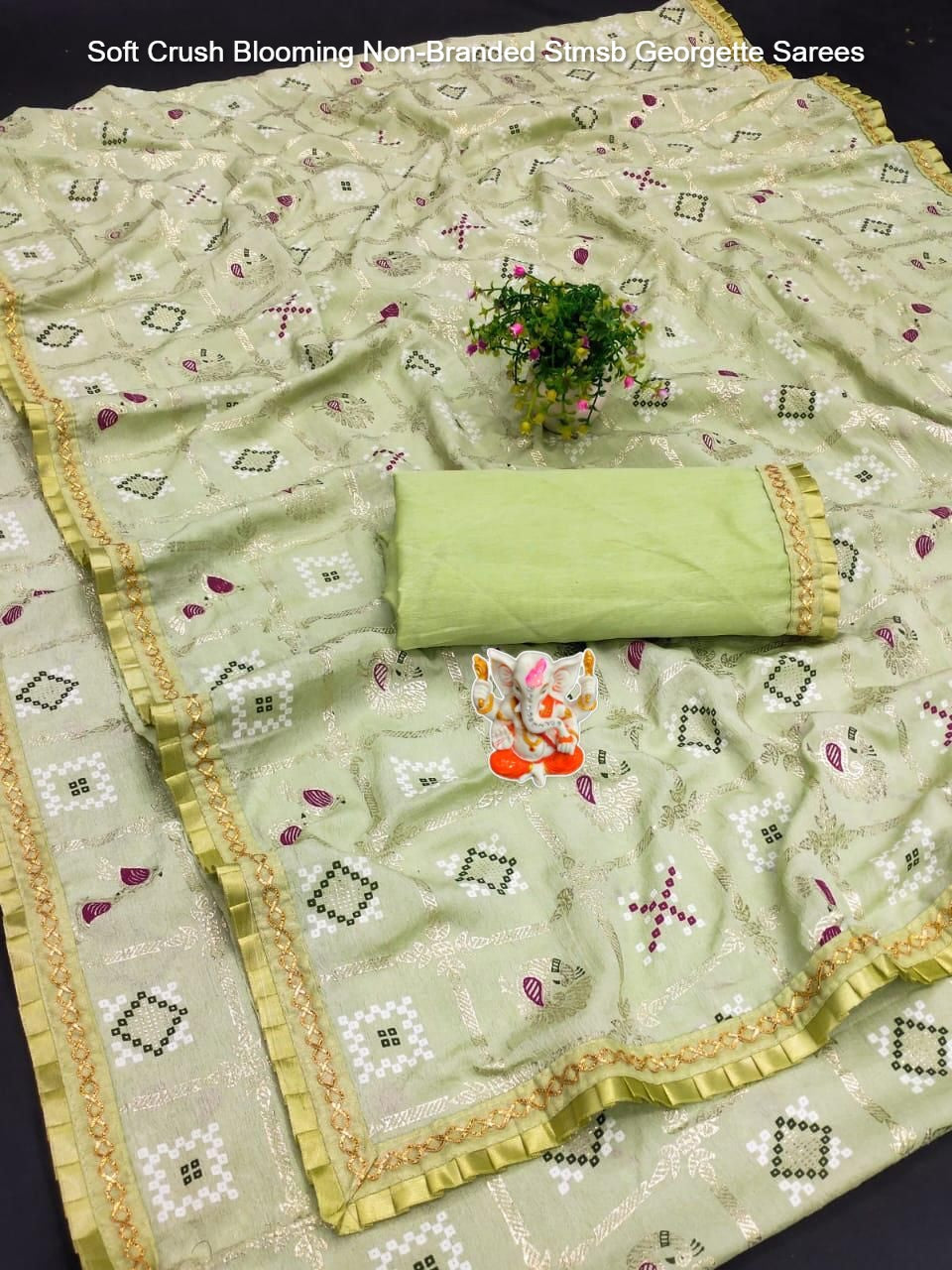 Soft Crush Blooming Non-Branded Stmsb Georgette Sarees