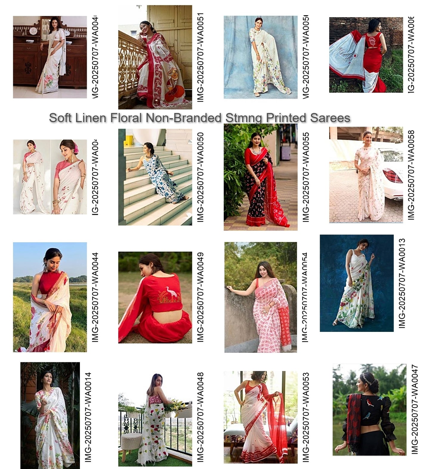 Soft Linen Floral Non-Branded Stmng Printed Sarees
