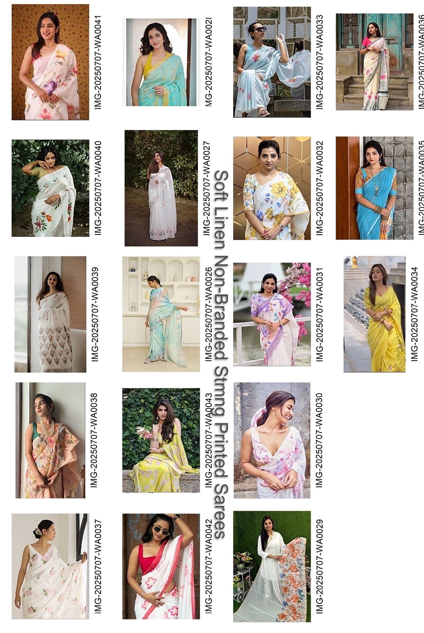 Soft Linen Non-Branded Stmng Printed Sarees