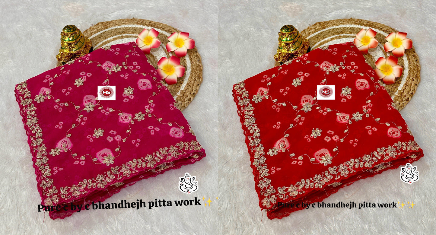 Special Bandhej Non-Branded Stmsb Georgette Silk Sarees