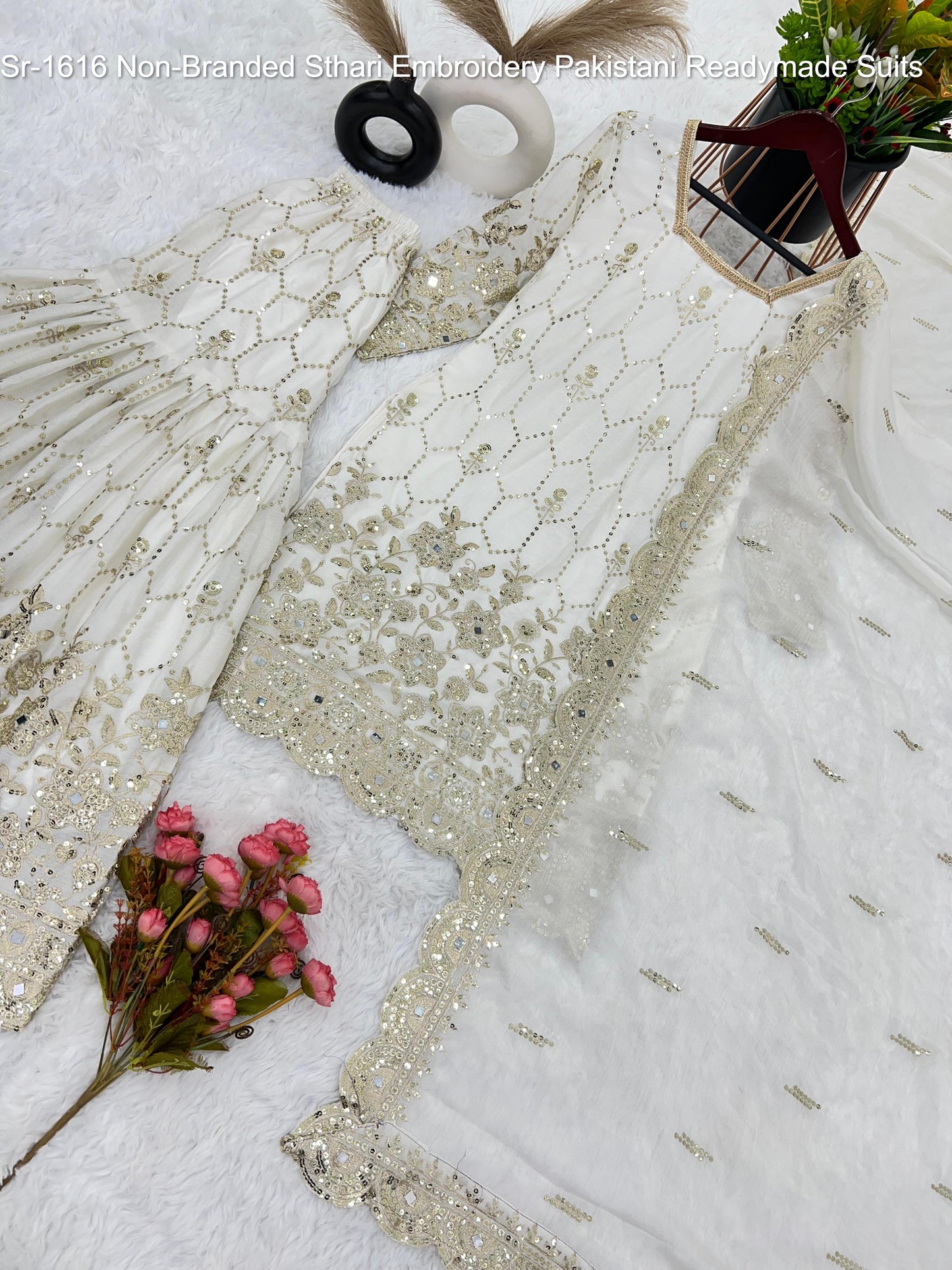 Sr-1616 Non-Branded Sthari Embroidery Pakistani Readymade Suits