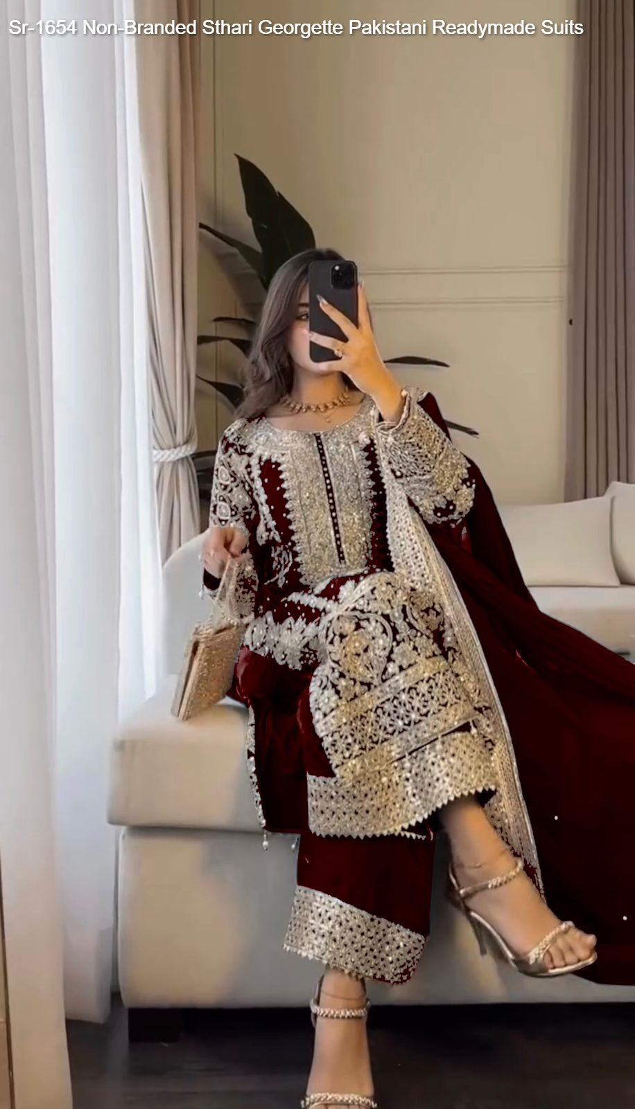 Sr-1654 Sthari Georgette Pakistani Readymade Suits
