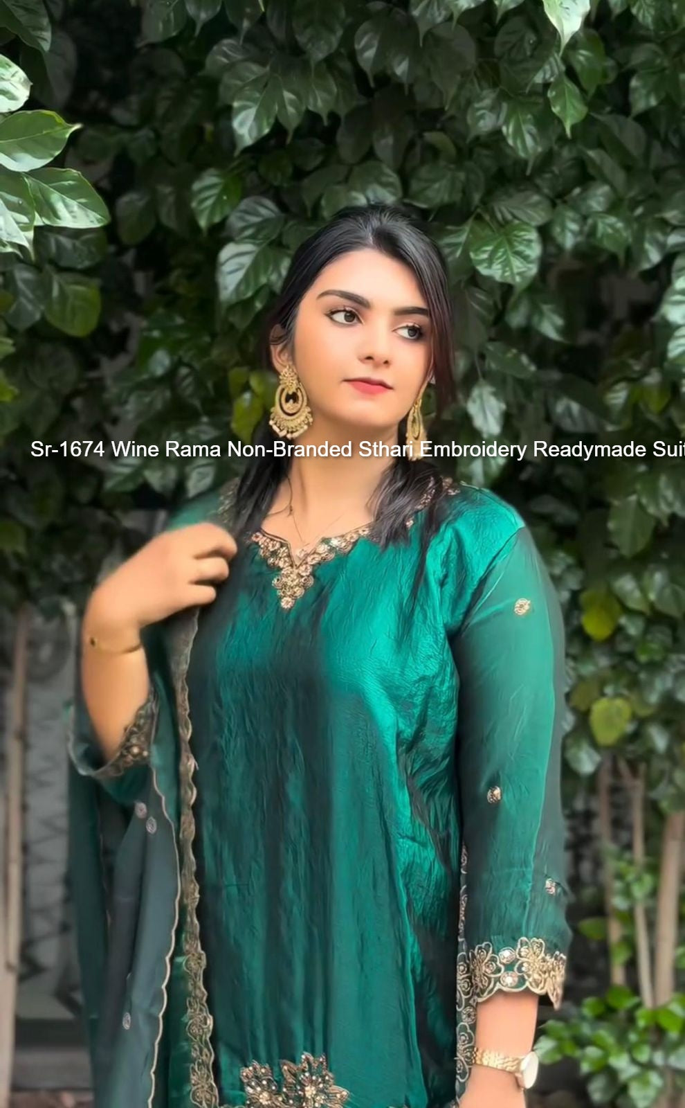 Sr-1674 Wine Rama Non-Branded Sthari Embroidery Readymade Suits