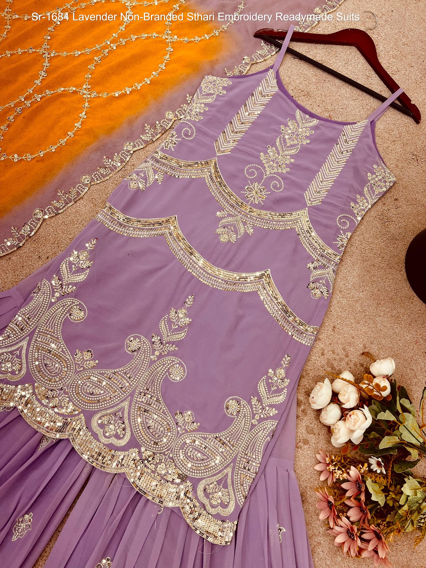 Sr-1684 Lavender Non-Branded Sthari Embroidery Readymade Suits