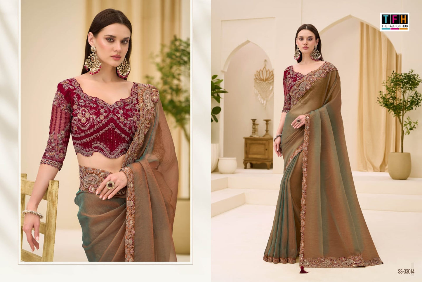 Ss-33014 Silver Screen 23 Tfh Georgette Tissue Sarees
