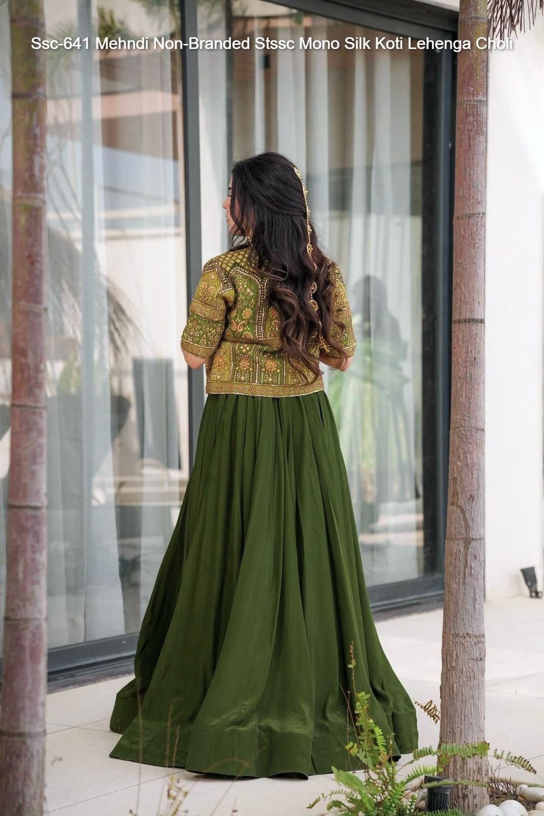 Ssc-641 Mehndi Non-Branded Stssc Mono Silk Koti Lehenga Choli