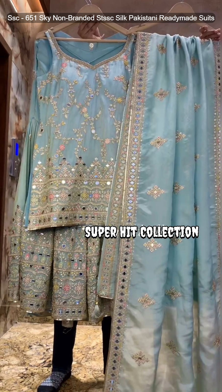 Ssc - 651 Sky Non-Branded Stssc Silk Pakistani Readymade Suits