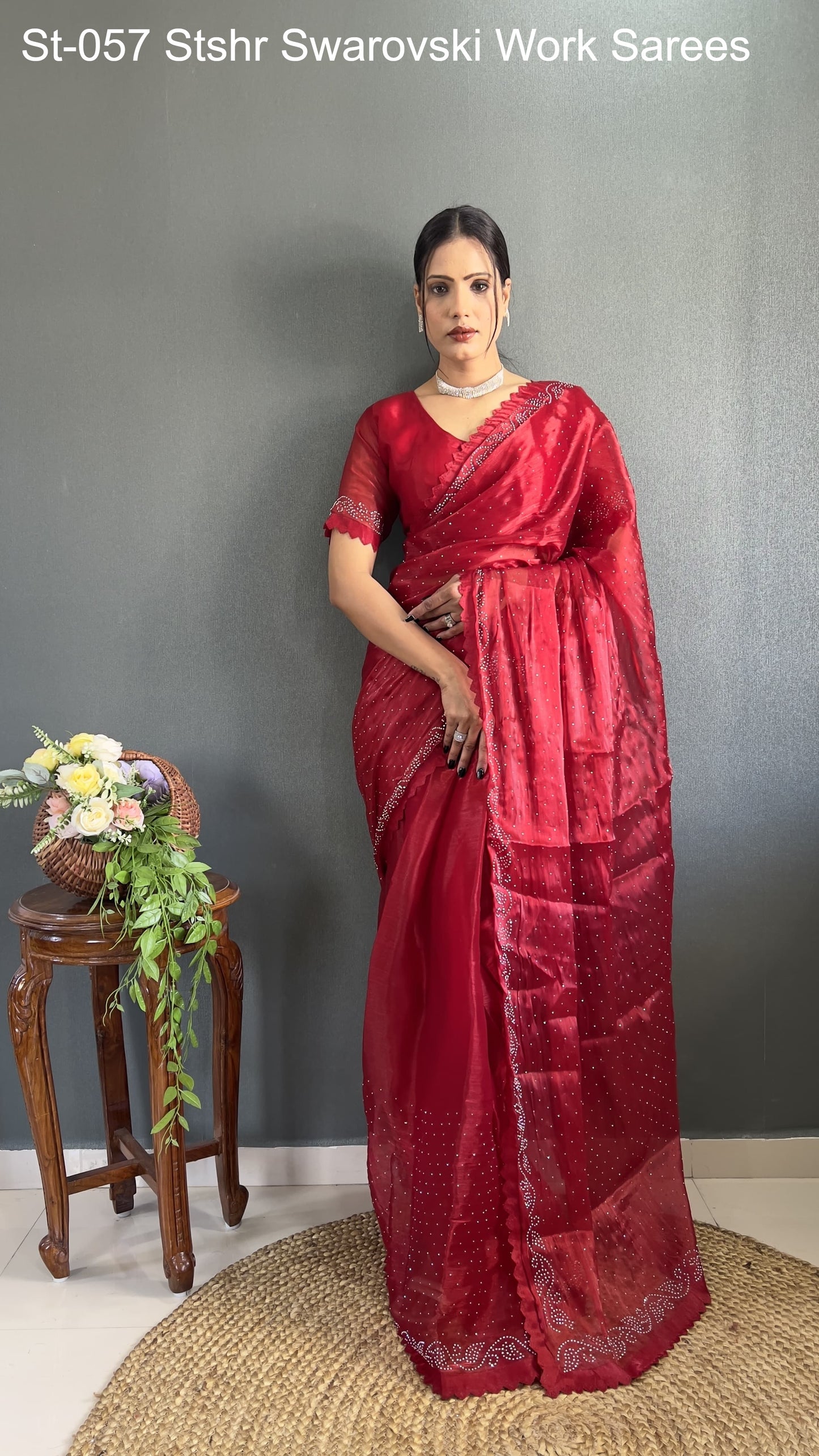 St-057 Stshr Swarovski Work Sarees