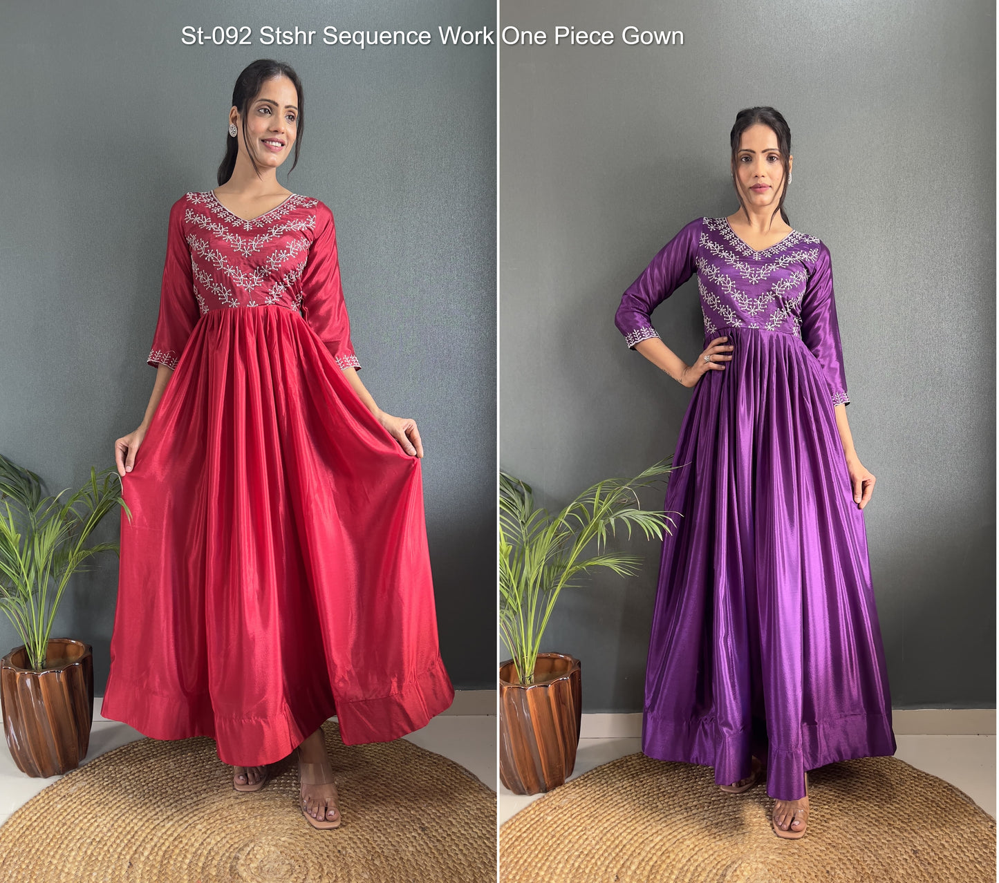 St-092 Stshr Sequence Work One Piece Gown