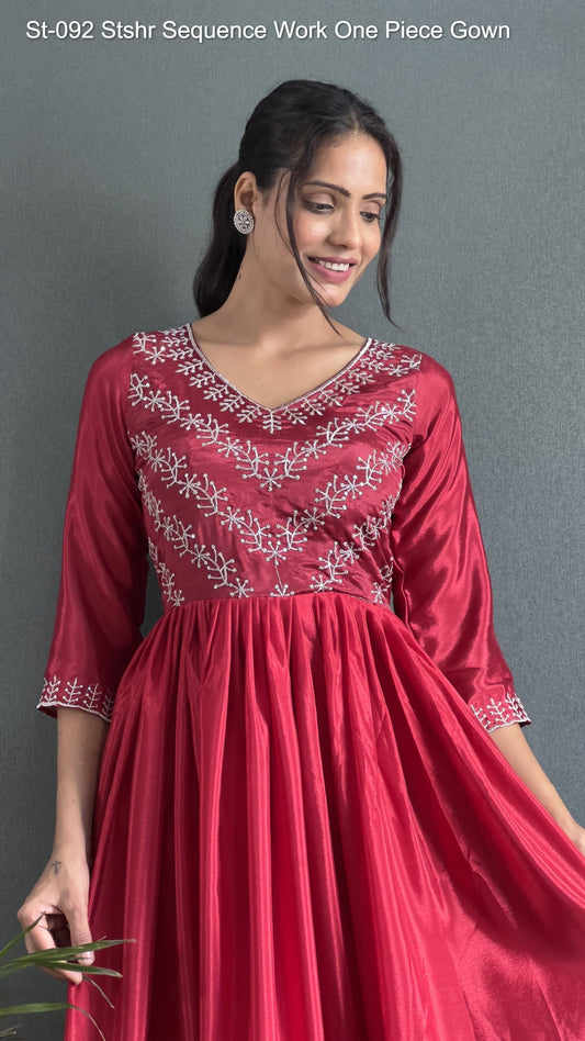 St-092 Stshr Sequence Work One Piece Gown