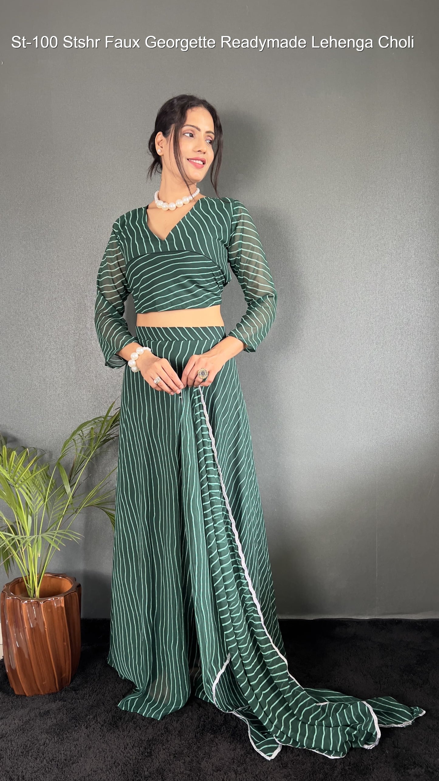 St-100 Stshr Faux Georgette Readymade Lehenga Choli