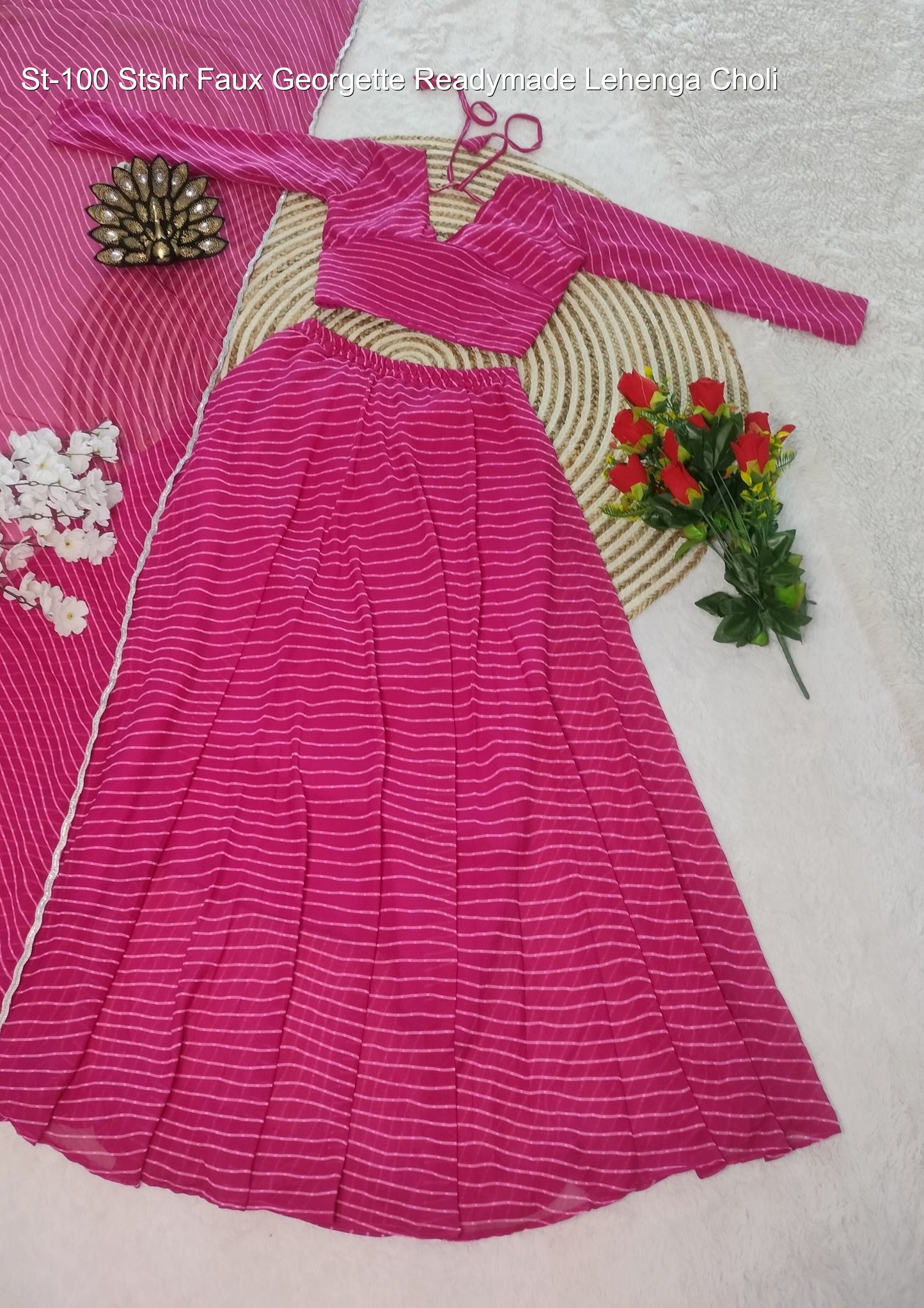 St-100 Stshr Faux Georgette Readymade Lehenga Choli