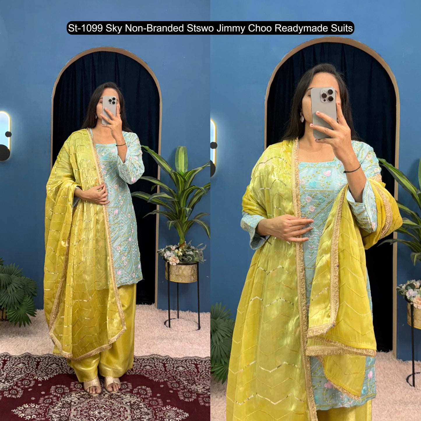 St-1099 Sky Non-Branded Stswo Jimmy Choo Readymade Suits