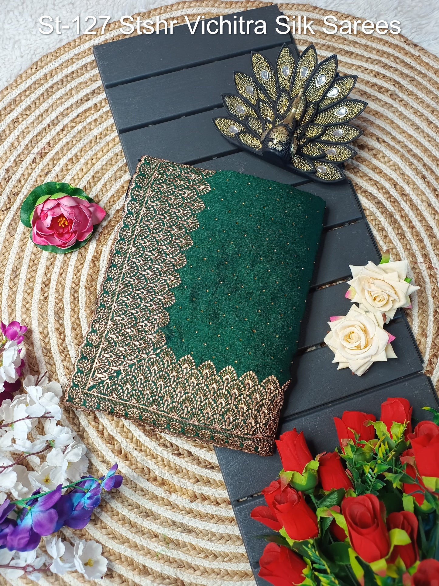 St-127 Stshr Vichitra Silk Sarees