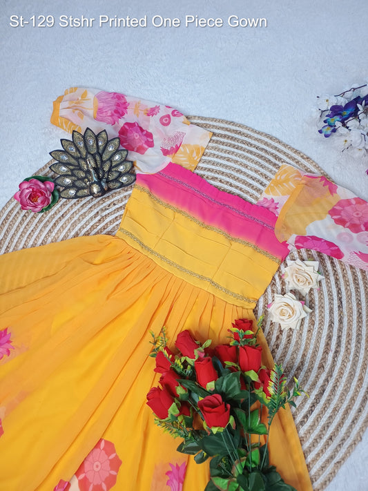 St-129 Stshr Printed One Piece Gown